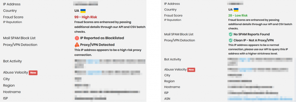 IP-адрес VPN-сервера по сравнению с IP интернет-провайдера IP-адрес VPN-сервера по сравнению с IP интернет-провайдера