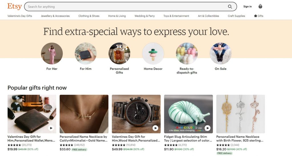 Главная страница Etsy. Источник: etsy.com Не одной Россией едины. Какие ещё есть интернет-площадки для онлайн-торговли?